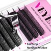 VEYES INC YY Lash Extensions Tray C/D curl 9-15mm Mixed Length Premade Volume Eyelash Fans, Professional Lash Extension Supplies, Matte Black(5D-W 0.07 D-curl 9-15mm)
