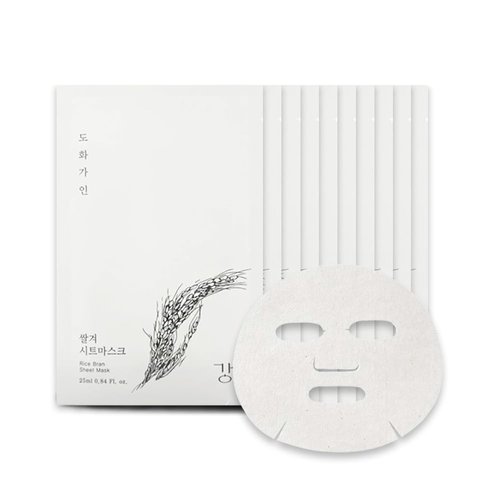 House of Dohwa Rice Bran Sheet Mask | Nutrient Enriched Cotton Sheet Mask | Soothing & Nourishing | Made with Domestically Sourced Korean Rice | 10 Count