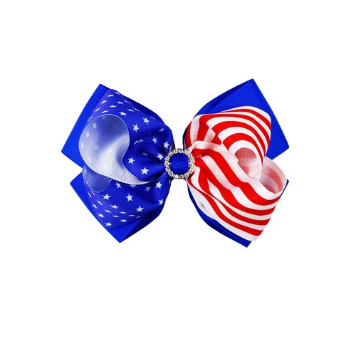 JustMyDress Flag Hairpin Hair Clips with Bowknot Hair Ribbon Bow Clips Alligator Barrette JHN11 (Hair Cllip-A)