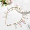 Formery Spiked Halo Crown Headpiece Gold Clear AB Crystal Prism Tiara Headband Handmade Hair Accessories for Women and Girls
