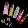 3D Butterfly Nail Charms,Metal Alloy Gold Silver Butterflies with Rhinestones for DIY Nail Art Decoration