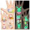 Easter Luminous Temporary Tattoos Stickers for Kids，Glow Easter Decoration Party Supplies Favors， Easter Eggs Chicken Tattoo Sticker, Basket Stuffers Hunt for teens girls babies adults