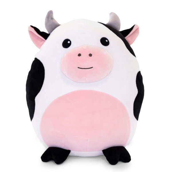 Snuggaboos Daisy The Cow Squish: 13-Inch Original Super Soft Plush Pillow Toy – Adorable and Cuddly Cow Stuffed Animal Plushie for All Ages for Kids and Adults