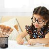 Party Supplies Kit - Black Glasses with Round Frame No Lenses,Broom Pencil for School Theme Birthday ,Halloween,Cosplay Costume Party Decor,12pcs each