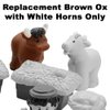 Replacement Part for Fisher-Price Little People Nativity Set - FPT07 ~ Brown Ox with White Horns ~ Works with Many Sets