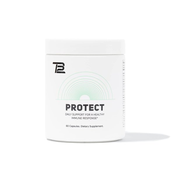 TB12 Protect - Premium 5 in 1 Immune Support Supplement with Zinc, Vitamin C, Beta Glucan, Larch Tree Extract, and Elderberry to Provide Daily Support to Immune System and Boost Energy Levels