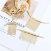 Dizila 8 Pieces Gold Metal Vintage Pearl Rhinestone Butterfly Flower Leaf Sun Moon Prom Bridal Wedding Hair Side Combs French Twist Hair Pins Grips Headpieces for Women Girls