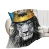 Lion Blanket Lion with Crown Throw Blanket Lion Gifts and Decor Lion Blanket for Men Women Girls Boys Soft Warm Cozy Fleece Blanket for Couch Sofa ​Bed 50"x40"