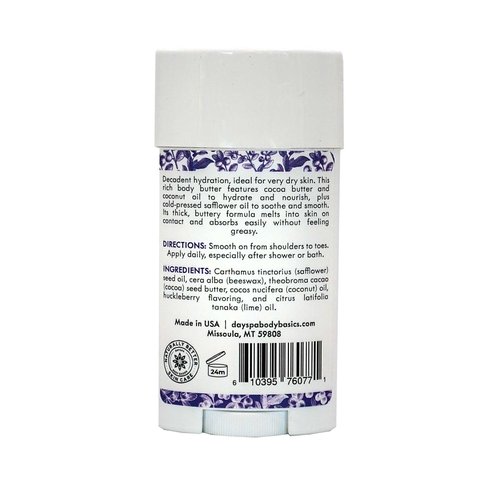 NATURE'S APOTHECARY Huckleberry Organic Body Butter - 24 Hour Intense Hydrating Moisturizer to Nourish and Restore Skin, Hypoallergenic, All-Natural, Plant-Derived, Made in USA by DAYSPA Body Basics