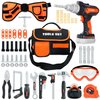 SMILESSKIDDO Kids Tool Sets for Boys Ages 4-6, 48pcs Toddler Tool Set with Electronic Toy Drill, Kid Tool Belt, Tape Measure. Pretend Play Construction Tools Toy Gifts for Boys Girls Ages 3+