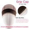 Isshin Beauty Wig Grip Cap Women Adjustable: Wig Gripper with Ear-Cutouts Natural Lace Edge - Gluless Non Slip-Off Band with Velcro No-Headache Comfortable Breathable (Brown)
