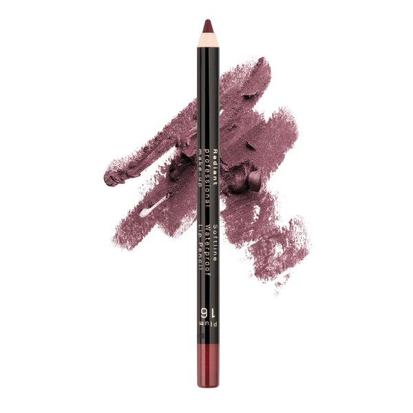 Radiant Professional Waterproof Lip Liner Pencil - Long Lasting Lip Liner Pencil for Defined Lips - Soft & Creamy Lipliner Pencil with Vitamin E - Longwearing Lip liner Pencil 1.20g, (16 PLUM)