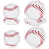 ADXCO 48 Pack Baseball Plates 9 Inch and 7 Inch Round Baseball Themed Paper Plates Baseball Dinner Plates for Baseball Birthday Party Decor Supplies