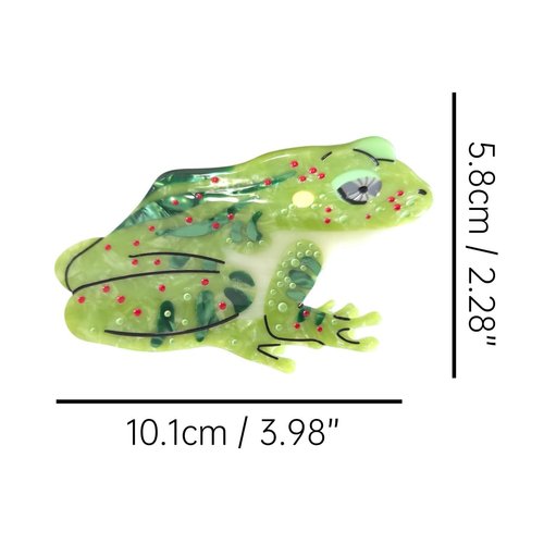 Fantasy Frog Hair Clips,Acetate Hair Clips,Big Claw Clips for Women,Novelty Hair Clip,Green
