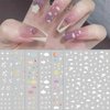 6 Sheets Star Cloud Nail Art Stickers Starry Sky Wrangler Moon Rainbow Heart Nail Decals Cute 3D Self-Adhesive Nail Decorations for Nail Art Design DIY Nail Supplies for Women Girls Kids