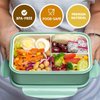 LOVINA Bento Boxes for Adults - 1100 ML Bento Lunch Box For Kids Childrens With Spoon & Fork - Durable Perfect Size for On-the-Go Meal, BPA-Free and Food-Safe Materials(Green)