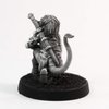 Stonehaven Miniatures Female Teifling Fighter Miniature Figure, 100% Pewter Metal - 22mm Tall - (for 28mm Scale Table Top War Games) - Made in USA