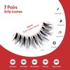 ILLPTA Fluffy Wispy Volume False Eyelashes Strip 3D, Natural Look Thick Waterproof Cat Eye Lashes, 16MM Faux Mink Demi Curly Cateye Fake Eyelashes (5D-02)
