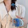 Wsiliana 6Pcs Hair Elastic Spiral Hair Candy Color Hair Circle for Women and Girls (003-Blue)