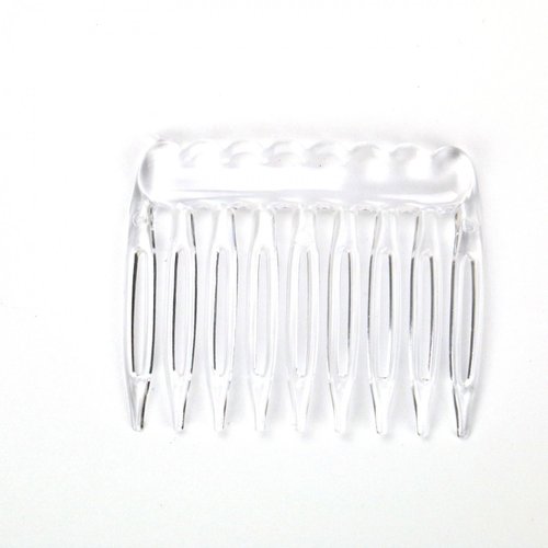 Pomeat Pack of 30 Clear Plain Plastic Smooth Hair Clips Combs Wire Twist Bridal Wedding Veil Combs,9 Teeth Designed