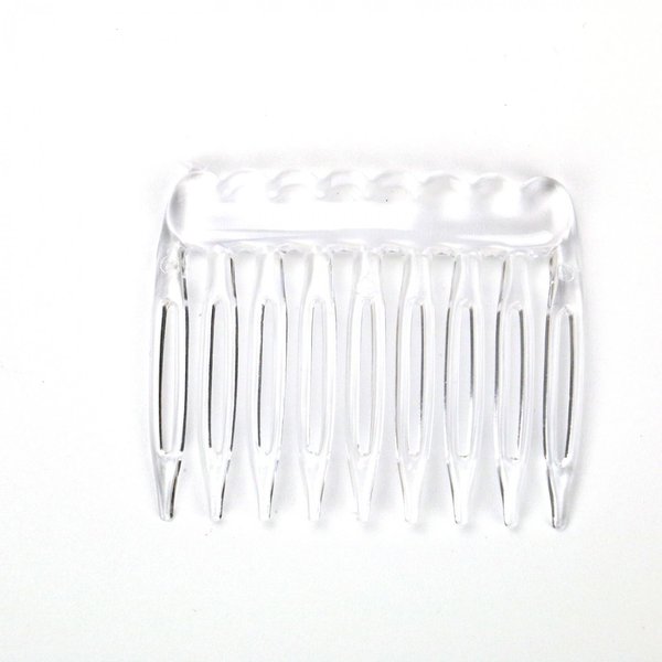 Pomeat Pack of 30 Clear Plain Plastic Smooth Hair Clips Combs Wire Twist Bridal Wedding Veil Combs,9 Teeth Designed