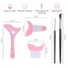 Eoopoon Eyeliner Stencils, 5Pcs Eyeliner Brush Set, Reusable Eyeliner Tool for Eyes Wing, Multifunctional Silicone Eyeliner Aid Mascara Shield, Beginners Friendly (Pink)