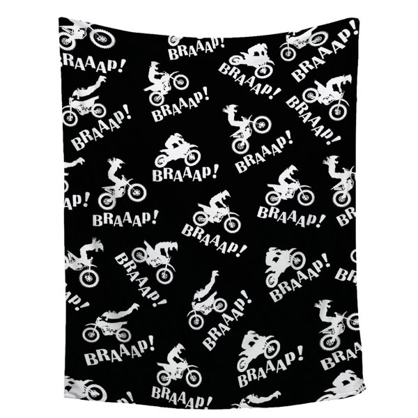 Dirt Bikes Throw Blanket,Gift for Motocross Rider,Extreme Sports Flannel Blanket for Boys Kids Teens,Motorcycle Fuzzy Blanket Plush Blankets for Couch,Bed,Camping,Travel,40"x50"-Throw Size for Kids