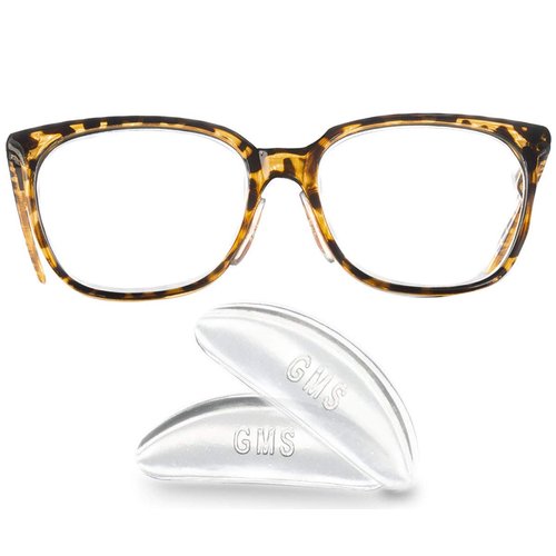 GMS Optical® 1.8 Reg Thick / 13mm Short Length - Kids Small Adhesive Anti-Slip Contoured Silicone Eyeglass Nose Pads - Perfect for Kids Glasses and Smaller Frames (13mm x 6.5mm x 1.8mm)(5 Pair)(Clear)