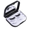 JYHi False Eyelash Storage Case with Mirror Lash Organizer Holder Box Empty Makeup Cosmetic Travel Case and 3 Pari Strip Lash Container (Black)