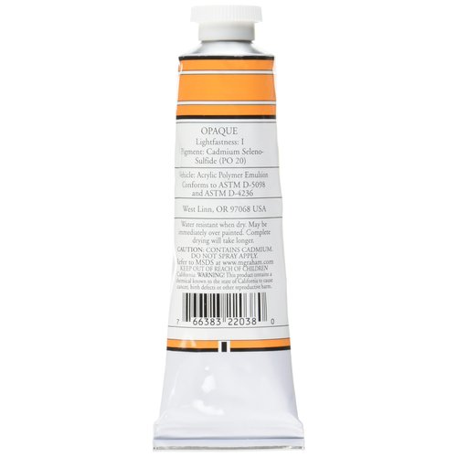 M. Graham 2-Ounce Tube Acrylic Paint, Cadmium Orange (22-038)