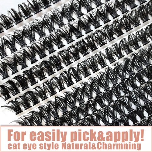 YOONOYA Lash Clusters 280pcs DIY Individual Lashes 50D Cluster Eyelash Extensions 9-15mm Eyelash Clusters Lash Extensions for Self Application (50D, 0.07D, 9-16mm)