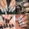 Holographic Nail Foil Transfer Stickers Black White Lace Laser Foils for kit - Nail Art Supplies Starry Paper Designs for Acrylic Decorations Women Finger Toe DIY Manicure Wraps Nail Decor 10Sheets