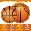 durony 60 Pieces Basketball Paper Plates Disposable Party Plates 7 Inches and 9 Inches Dessert Dinner Plates for Basketball Themed Birthday Party Supplies Decorations