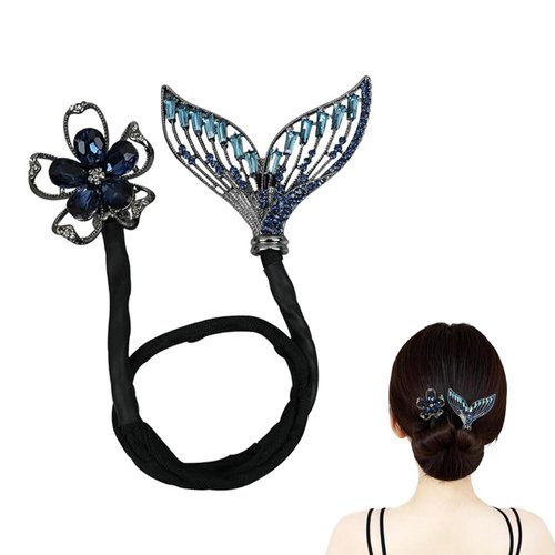 Rhinestone Flower Hair Clip, 2024 New Flowers Deft Bun Maker, Lazy Hair Curler Bun Clips Deft Bun Hair Twister, Elegant Flower Hair Clips for Women, Hair Clips for Styling