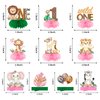 Eiurteao Wild One Birthday Decorations Honeycomb Centerpieces for Baby Girls, Safari Jungle 1st Birthday Table Centerpieces Party Supplies, Pink Safari Animal First Bday Table Topper Sign Decor