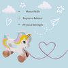 TOYLI Wooden Unicorn Push & Pull Along Toy Developmental Montessori Toddler Pull Toys Improves Balance Strength Confidence for Infants Develop Cognitive Skills Baby Toddlers 18 Month Pull Toy