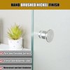 Alise Shower Glass Door Handle,Sliding Shower Doors Knob Pull Hardware Replacement Parts for Bathroom Glass Doors,Solid SUS304 Stainless Steel Brushed Nickel,XLS400DB-LS