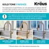 Kraus PU-L10BG Bathroom Pop-Up Drain Assembly for Vessel Sinks Without Overflow, with Extended Thread for Thicker Countertops, 10 3/4 Inch, Brushed Gold