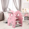 COLOR TREE Toddlers Slide and Climber Set - Kids Playground Climber Freestanding Slide Playset with Basketball Hoop Play Combination for Baby Boys Girls, Pink
