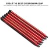 5pcs Eyebrow Pencil Waterproof Permanent Makeup Pencil Eyebrow Mapping Pencil Pull Cord Peel-off Eyebrows Tattoo Makeup Cosmetics Eyebrow Pencil (Red Paper-Deep Brown Core)