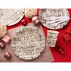 144 Piece Merry Christmas Party Plates, Napkins, Cups, Cutlery, Wood Plank Design Dinnerware (Serves 24)