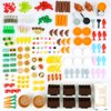 City Food Pieces Pack, Friends House Building Blocks Accessories, People Farm Kitchen Restaurant Comida Bricks Parts Sets, Pretend Play Food Toys for Kids Boys and Girls