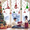 Christmas Party Decorations Foil Hanging Ceiling Swirls (30Pcs Fully-Assembled) Reindeer Bell Christmas Tree Snowflake Swirls for Porch Home House Bar, Christmas Holiday Supplies Decorations