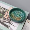 MEI YI TIAN Small Ceramic Paperclip Holder for Desk, Round Paper Clip Holder Push Pin Organizer Macaron Dark Green Paper Clip Dispenser Desktop Organizer Cute Storage Plate Desk Accessories
