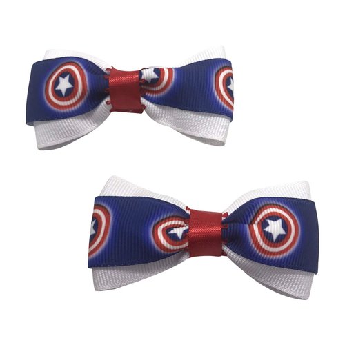 Superhero Hair Bow Set, Little Girl Bows, Pigtail Hair Bows, Toddler Hair Bows,