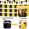 6 Pack 10 Feet Black Gold Foil Fringe Garland Metallic Tinsel Streamers Banner Wall Hanging Curtain Backdrop Banner for Parade Floats, Thanksgiving, Christmas, Birthday, Halloween Party Decorations