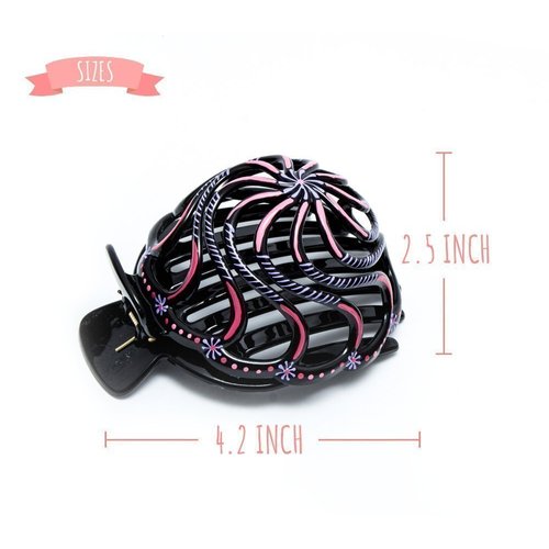 Bun Cover Hair Holder, Hand Crafted Hair Clip. this Attractive Hair Accessory can be used as a Bun Maker or a Hair Grip. Hair Styling for Women for Thick and Thin Hair. 2 Pcs Uniquely Hand Painted.