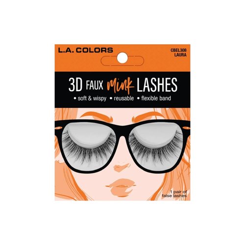 L.A. COLORS 3D Faux Mink Lashes, Laura CBEL308