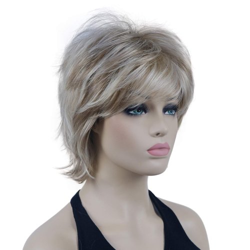 Lydell Short Layered Shaggy Wavy Full Synthetic Wigs (H16/613 Blonde Highlights)