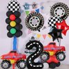 Truck Party Decorations, 9pcs Truck Birthday Number Foil Balloon for Truck 2nd Birthday Race Car Theme Party Supplies (2nd)
